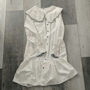 Off white shirt dress with puritan collar S